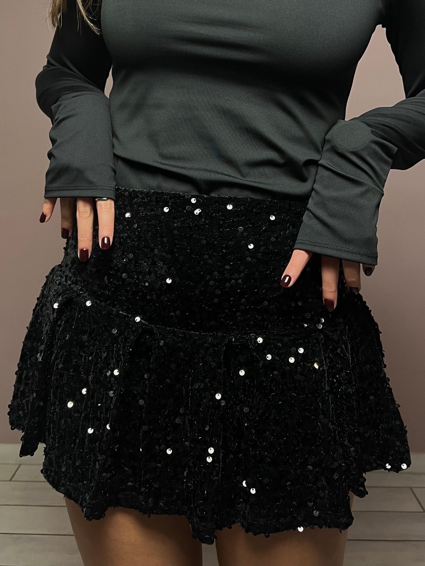 Gonna MINI PAILLETTES E VELLUTO