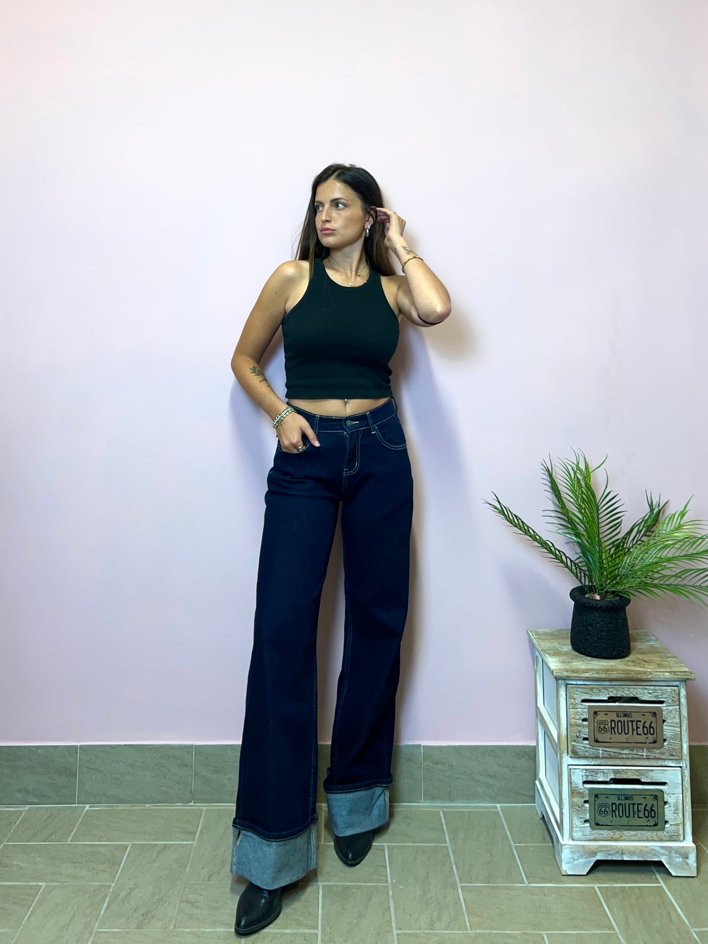 Jeans RISVOLTO BLU SCURO