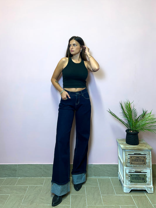 Jeans RISVOLTO BLU SCURO