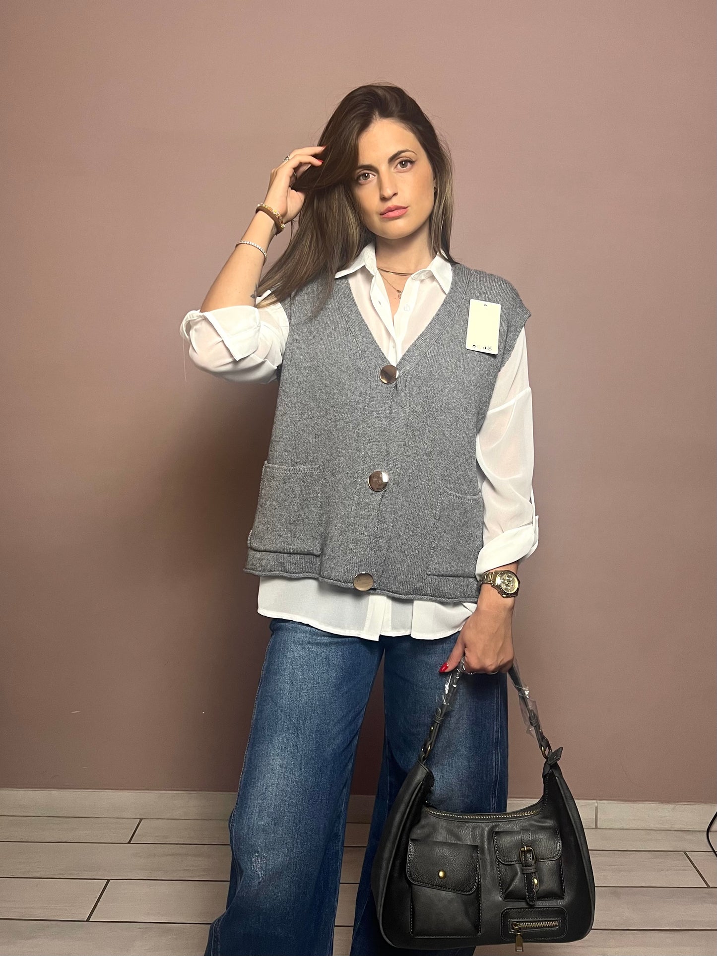 Gilet LUNGO GRIGIO