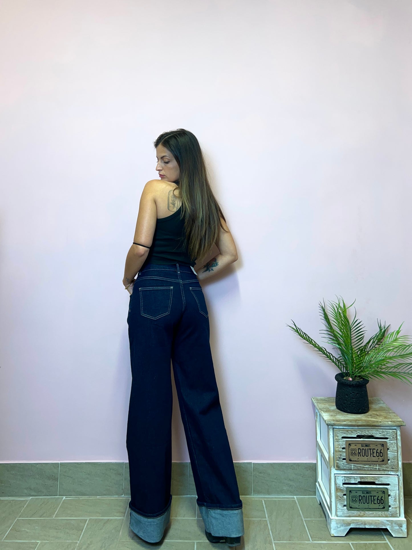 Jeans RISVOLTO BLU SCURO