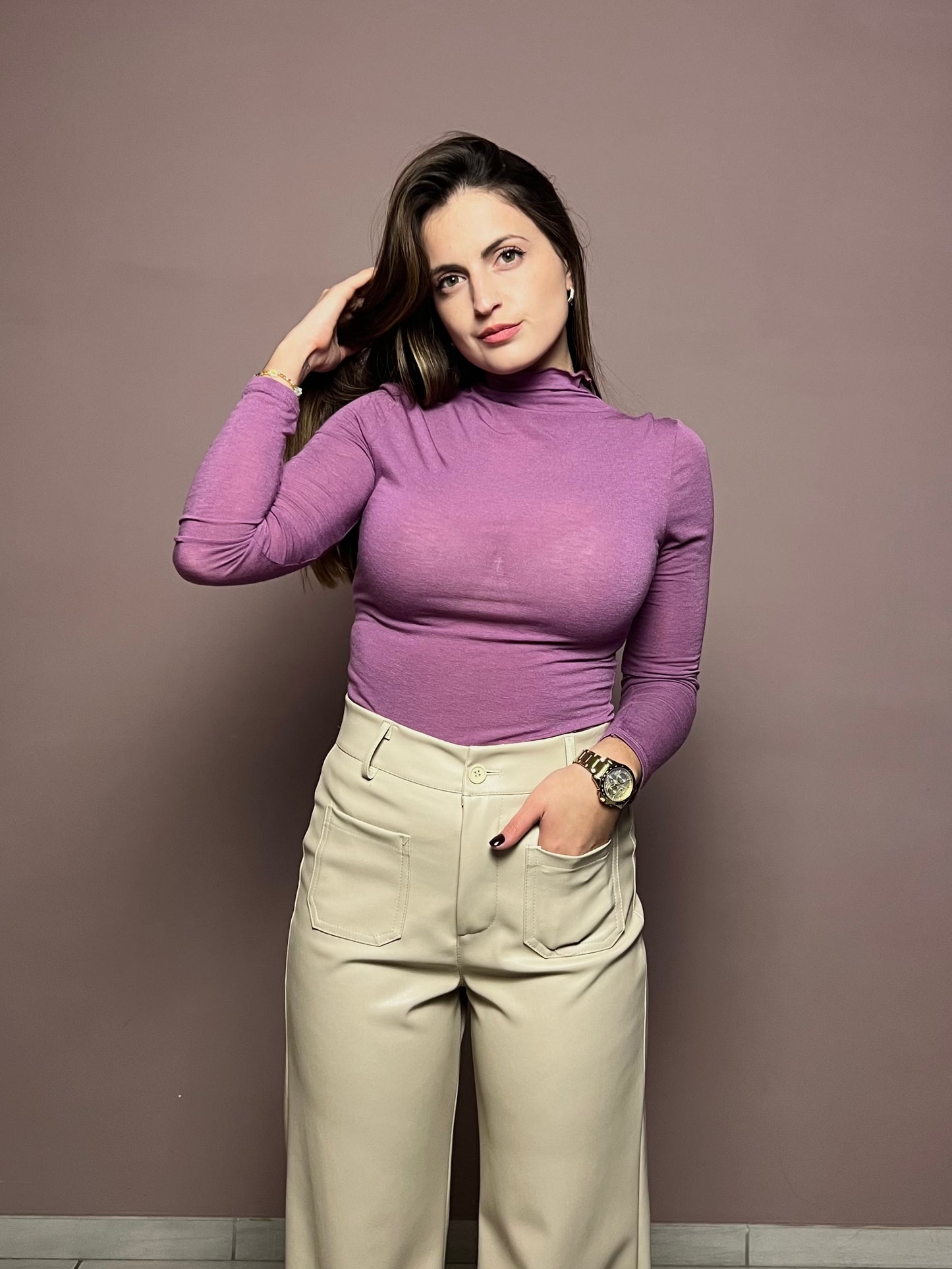 Maglia MISTO CASHMERE VIOLET