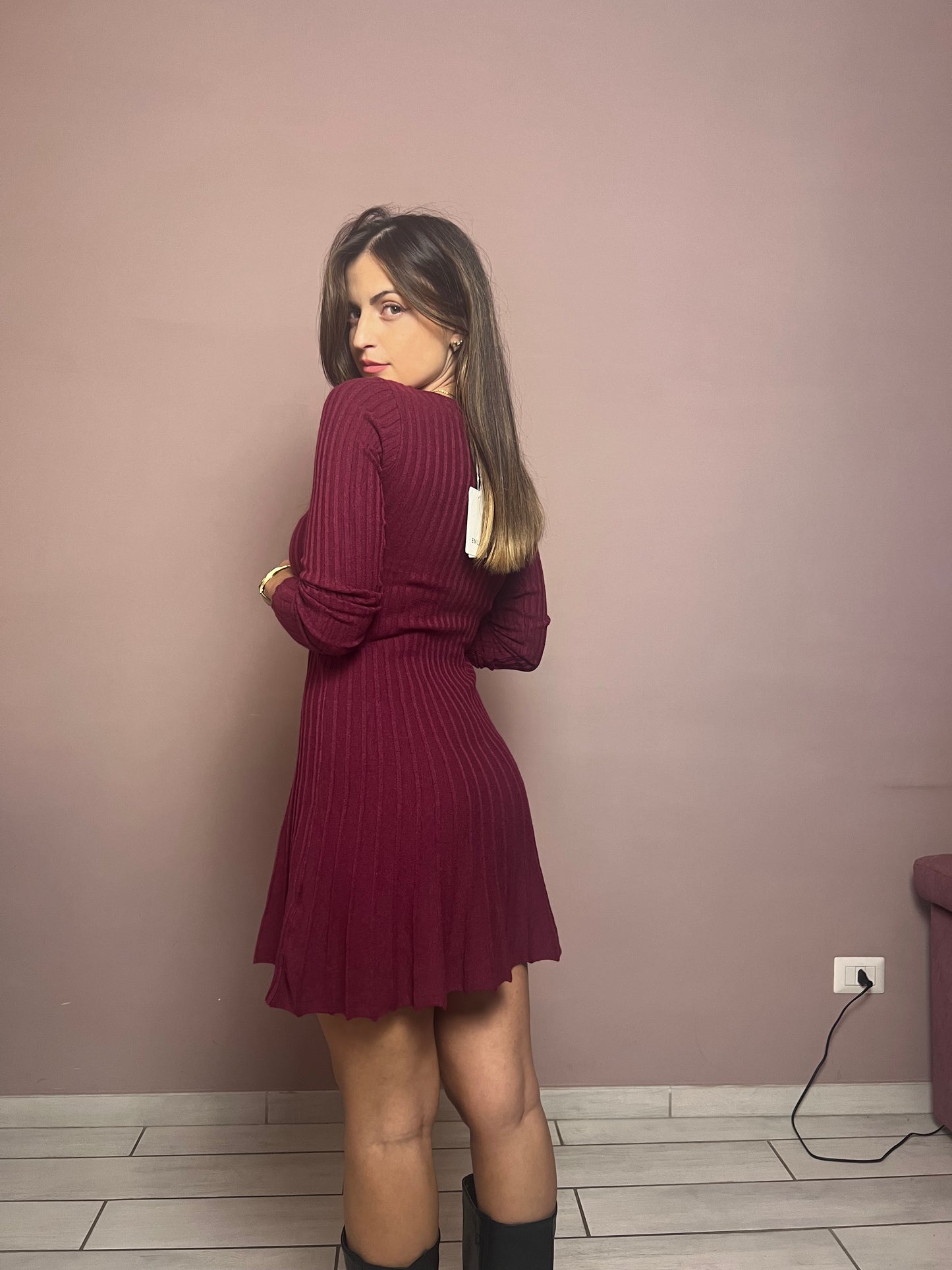 Abito in MAGLIA BORDEAUX